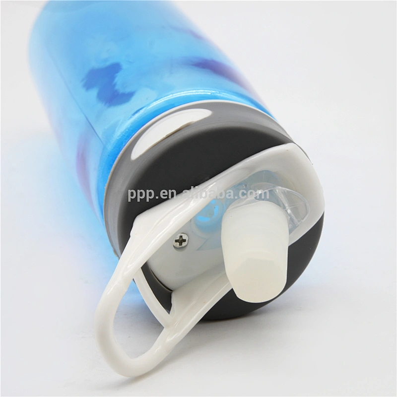 eco-friendly BPA free single wall plastic bottle with sipper and fixed handle