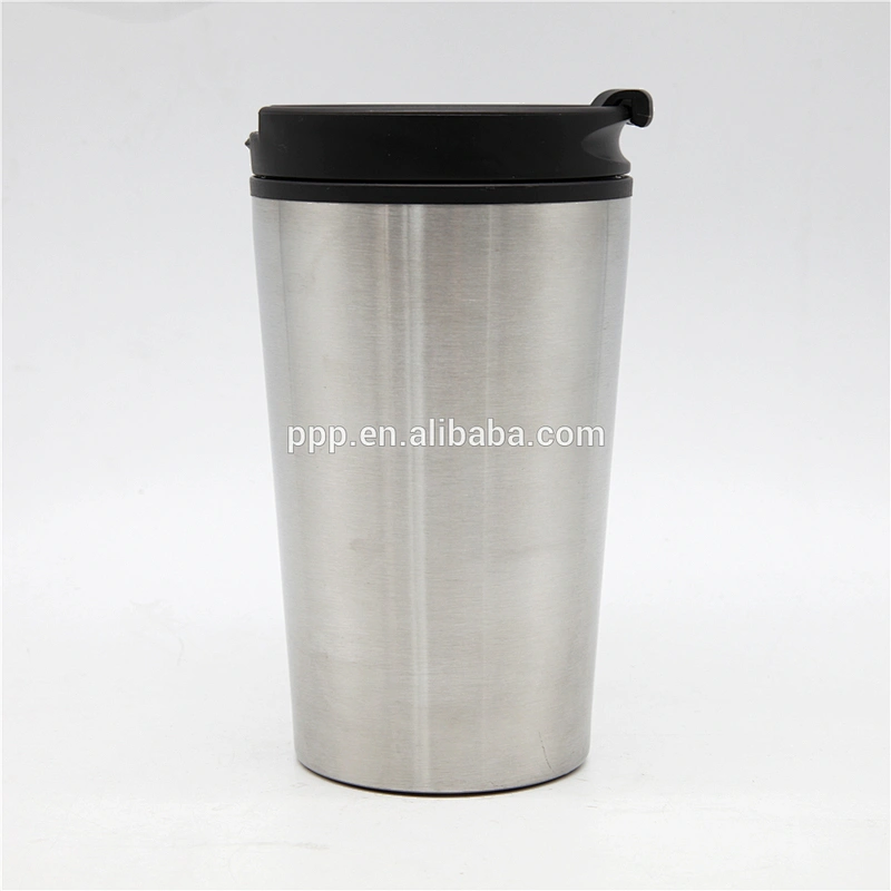 2017 new design double wall inner is stainless steel and outer is plastic bpa water bottle