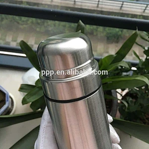 Outdoor double wall stainless steel vacuum flask with two cup lid