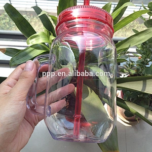 glass mason jar with handle
