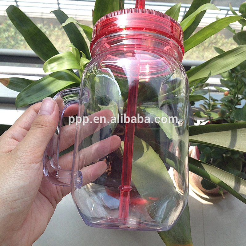 glass mason jar with handle