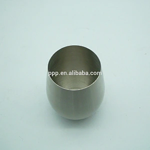 18oz single wall stainless steel high quality egg shaped stemless wine cup