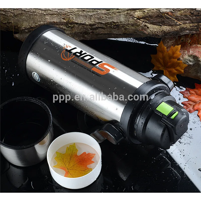 1800 ml leak-proof eco-friendly outdoor activity hiking use stainless steel thermos insulated travel bottle portable with strap