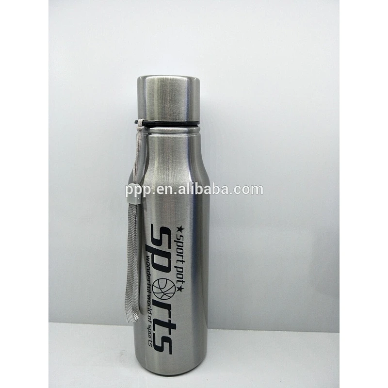 Classic Stainless Steel Bottle With Sport Cap Single wall stainless steel sport water bottle