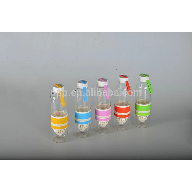 500ml high borosilicate glass body accessories new plastic detachable lemon cup with silicone handle