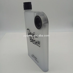 wholesale sport style BPA free flat notebook looking drink water pot