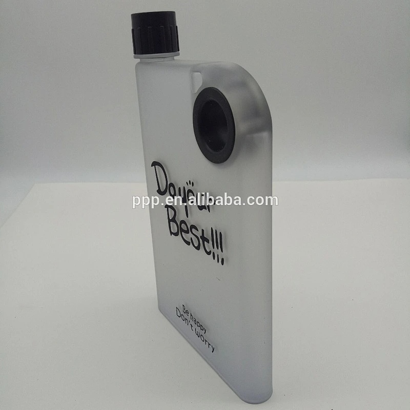 wholesale sport style BPA free flat notebook looking drink water pot