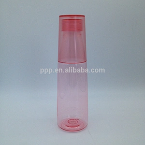 550ml/650ml eco-friendly BPA free logo customized single wall plastic bottle with a cup