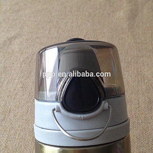 double wall stainless steel insulated water bottle with flip top and snap and closure