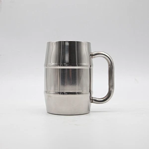 Drum shape double wall stainless steel 220/300/450/500/1000ml Beer Cup