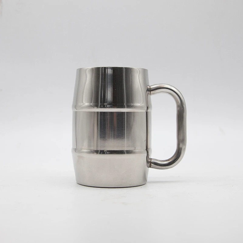 Drum shape double wall stainless steel 220/300/450/500/1000ml Beer Cup