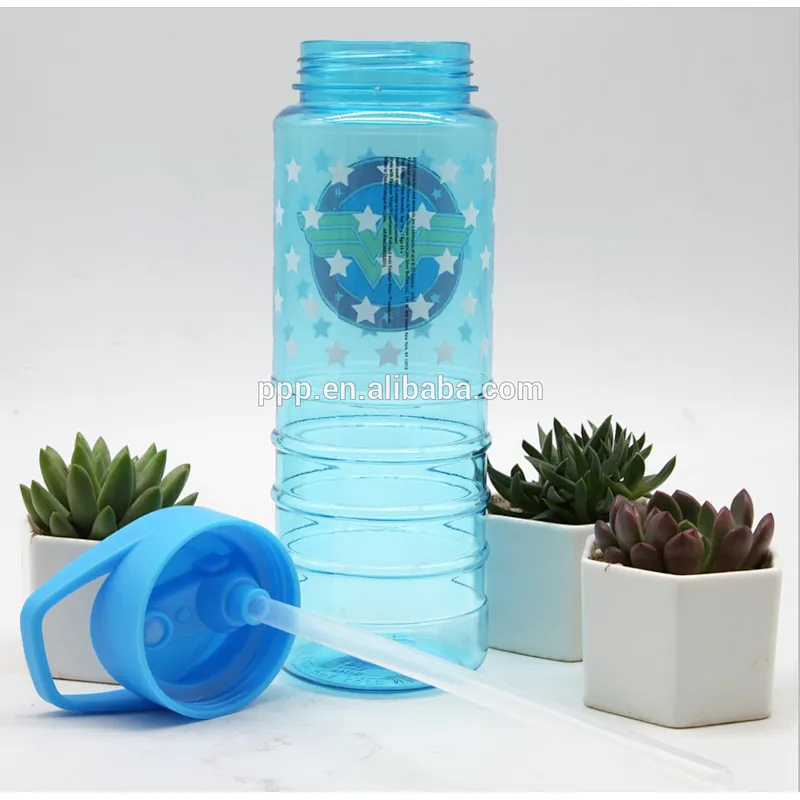 wholesale tritan single wall BPA free plastic water sports bottle with handle