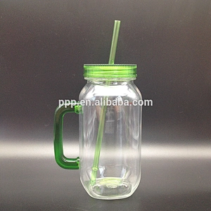 glass mason jar with handle