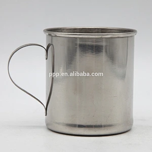 Single wall stainless steel BPA free beer mug with stainless steel handle