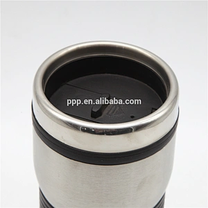 double wall fresh plastic inner stainless steel outer travel mug insulated auto mug custom printed