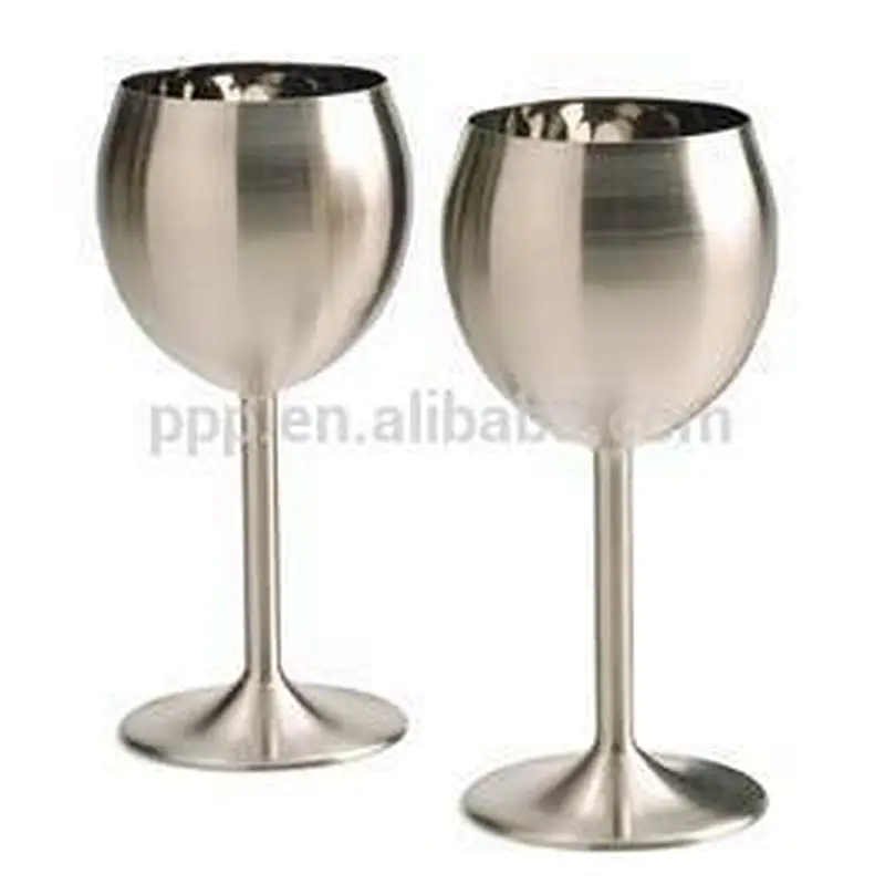 single wall stainless steel stemmed water bottle/red wine glass/single wall stainless steel goblet
