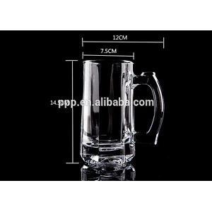 Hot Sale High Quality Transparent Sublimation Glass Beer Mug Without Handle