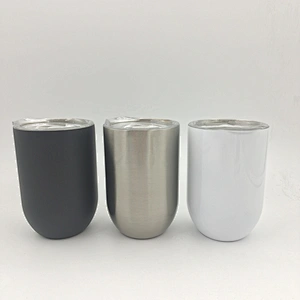 12oz white sublimation wine tumbler wine glass double wall stainless steel