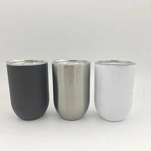 12oz white sublimation wine tumbler wine glass double wall stainless steel