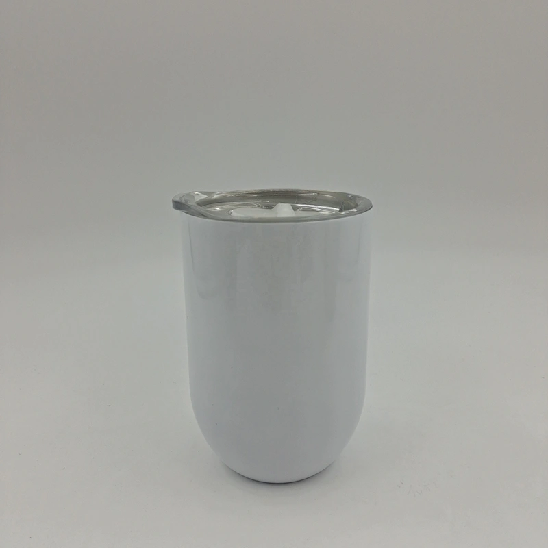 12oz white sublimation wine tumbler wine glass double wall stainless steel