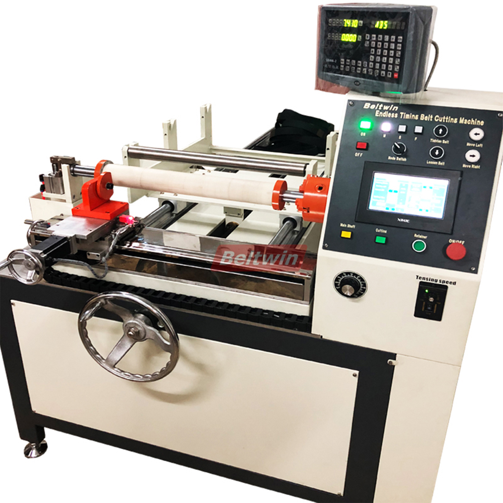 Máquina de corte de correia dentada automática, talhadeira de correia sem fim