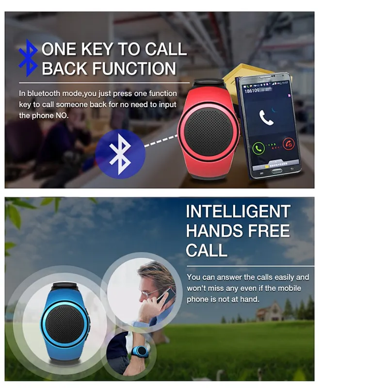Hot selling products hands free wireless TF card audio speaker smart watch
