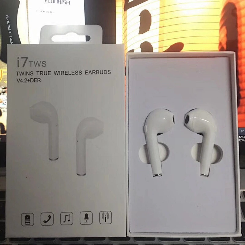 Amazon hot gifts new model design the I7 TWS pair wireless 4.2 Blue tooth Earphone headphone for mobile phone