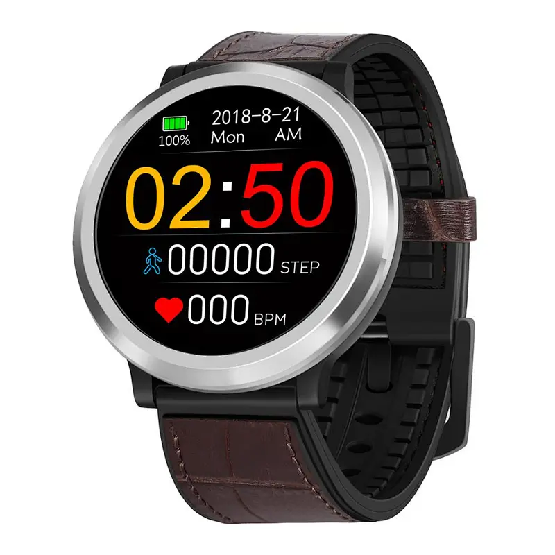 2019 Best quality 3d dynamic UI blood pressure monitor genuine leather smartwatch GPS tracking fitness swimming sportwatch