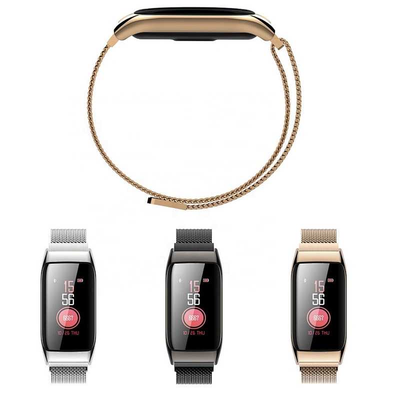 B42 Tracker Steel Smart Wristband Cycling Running Heart Rate Monitor Fitness Watch Smart Bracelet For Lady