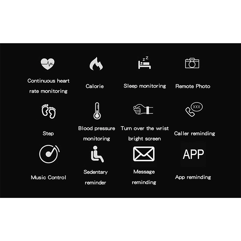 V2 Heart rate Blood Pressure Monitoring Sedentary Reminder smart watch ip68