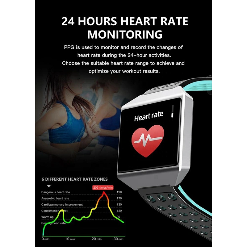 CK12C IP68 waterproof smart watch with heart rate monitor blood pressure fitness tracker
