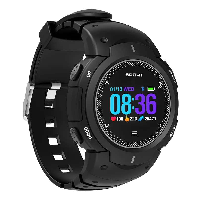 Color Screen Waterproof F13 Smart Watch With CE ROHS Outdoor Sport Swimming Watch