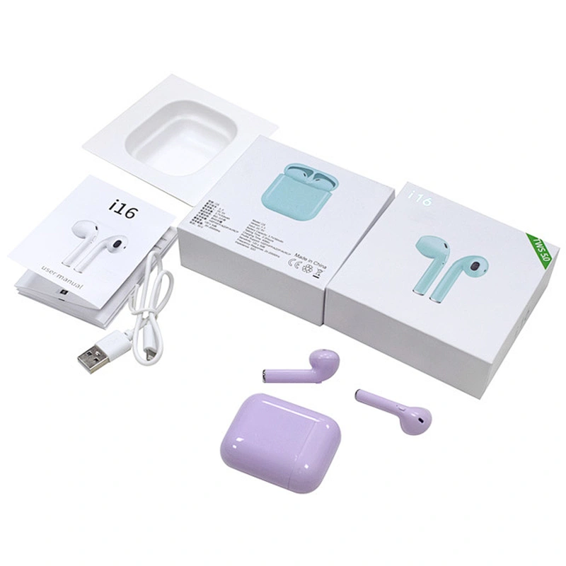 New Design i16 TWS Mini Bluetooth 5.0 Earphone Wireless Earbuds Ear Touch pod with Magnetic Charging Box