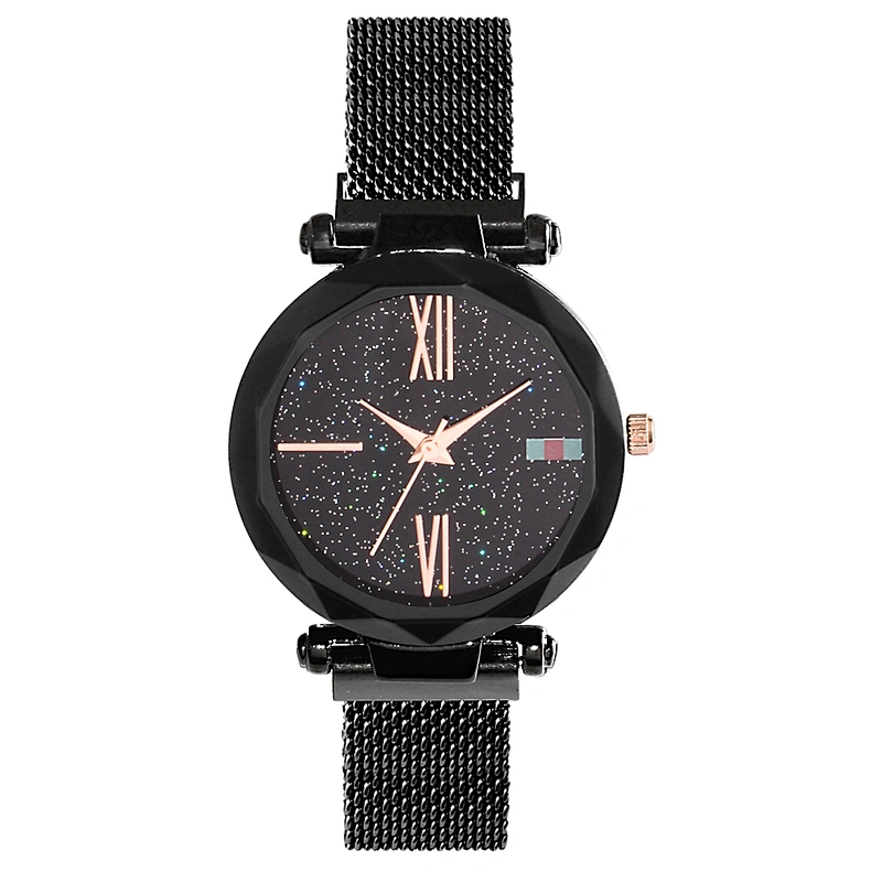 2019 high quality Luxury Women Wrist Watches Rose Gold Ladies Magnetic Star table Diamond Dial Quartz Watch
