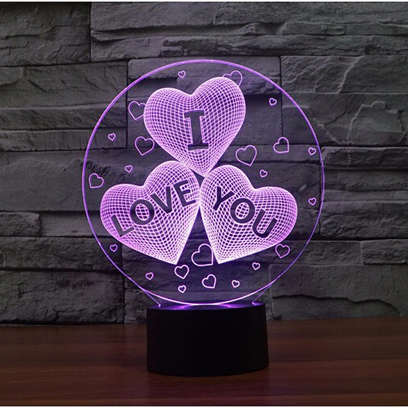 New Led Night Light valentines day gifts color changeable I Love You 3d Led Night Light