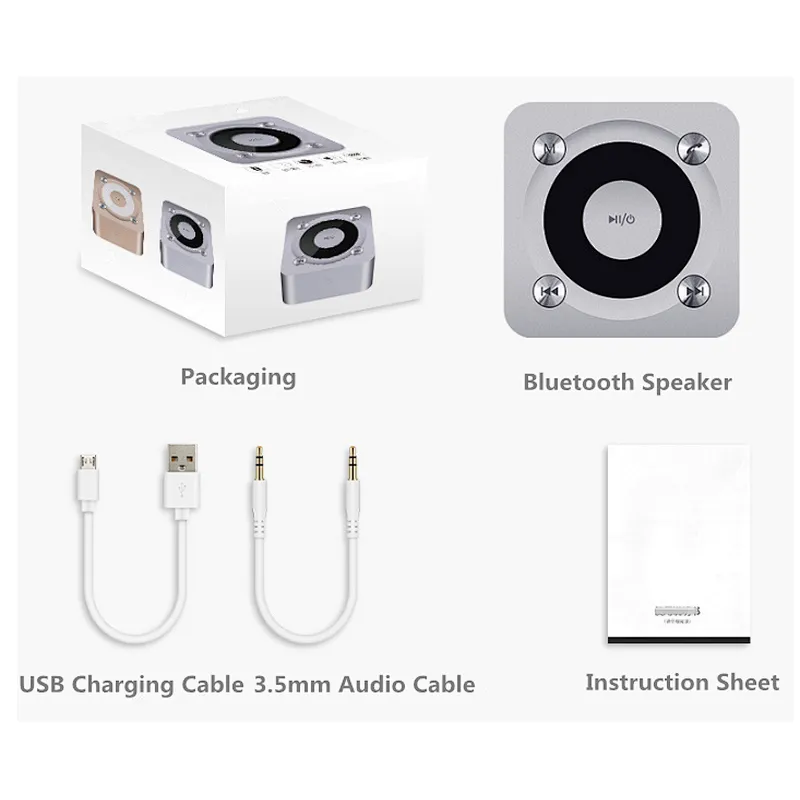 Mini Anti-drop Call function Voice prompt Card USB interface Long-term work Bluetooth Speaker