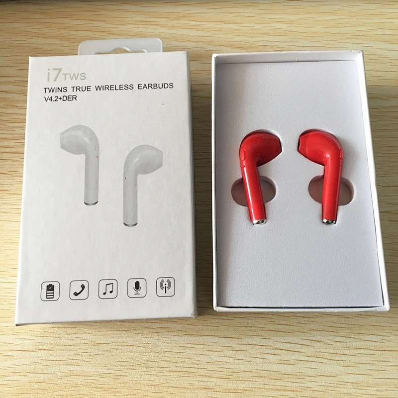 Amazon hot gifts new model design the I7 TWS pair wireless 4.2 Blue tooth Earphone headphone for mobile phone