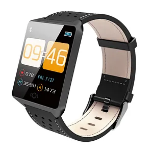 Hot Selling ck19 Relojes Intelligent Bluetooth Smart Sport Watch Leather Strap Magnetic Charging Waterproof Smart Bracelet