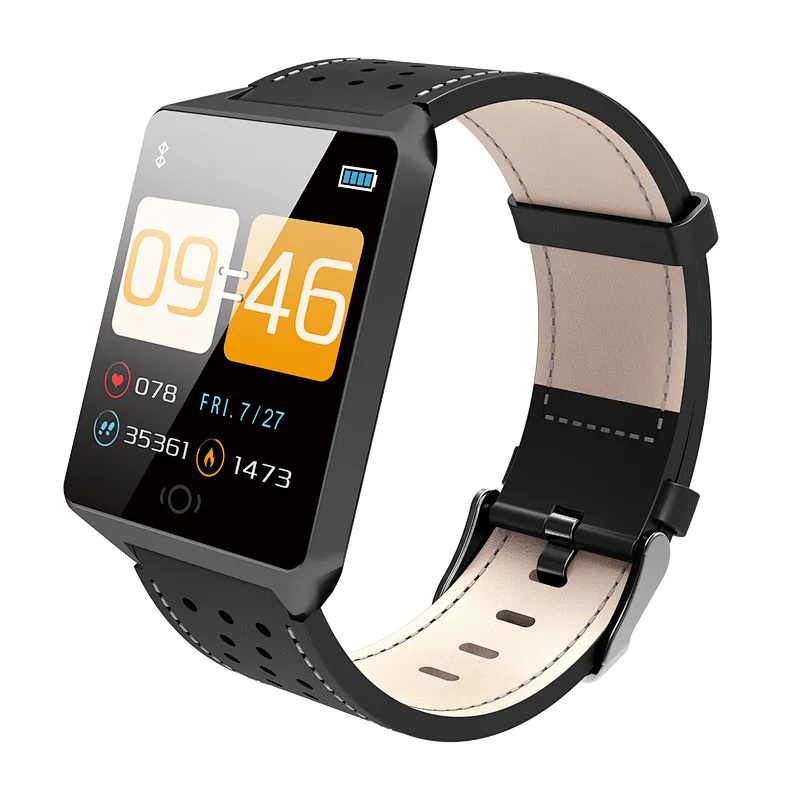 Hot Selling ck19 Relojes Intelligent Bluetooth Smart Sport Watch Leather Strap Magnetic Charging Waterproof Smart Bracelet