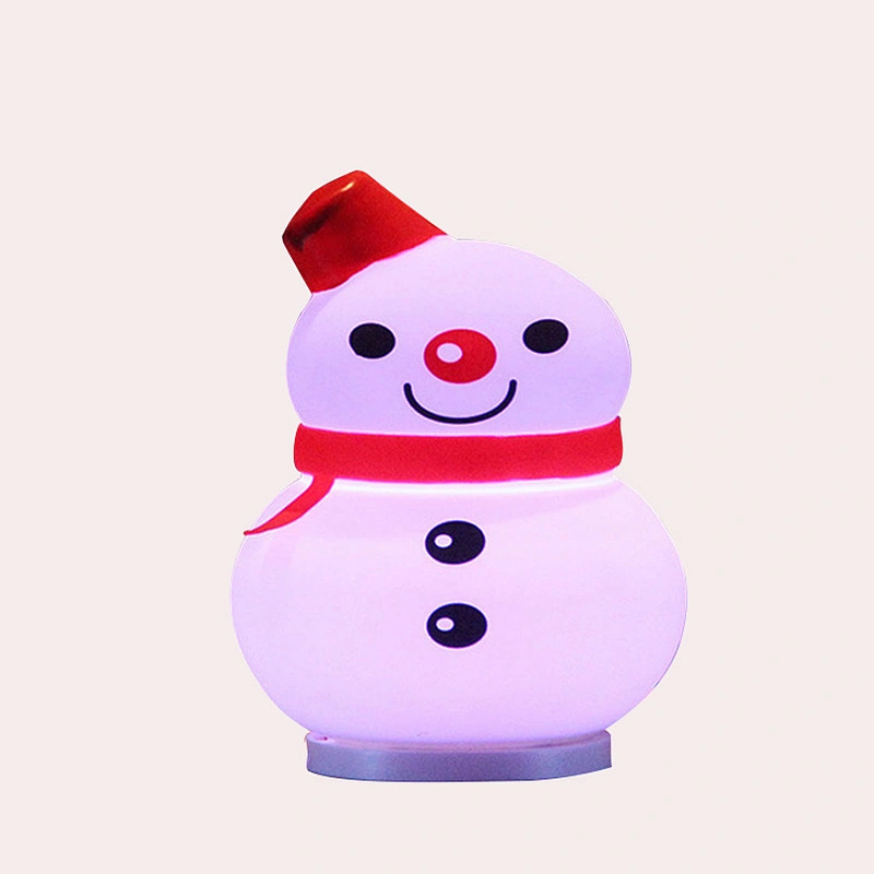 Cute Snowman Night Light Multicolor Led Light Silicone Gel Night Lamp For Child Bedroom Desk Light