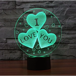 New Led Night Light valentines day gifts color changeable I Love You 3d Led Night Light