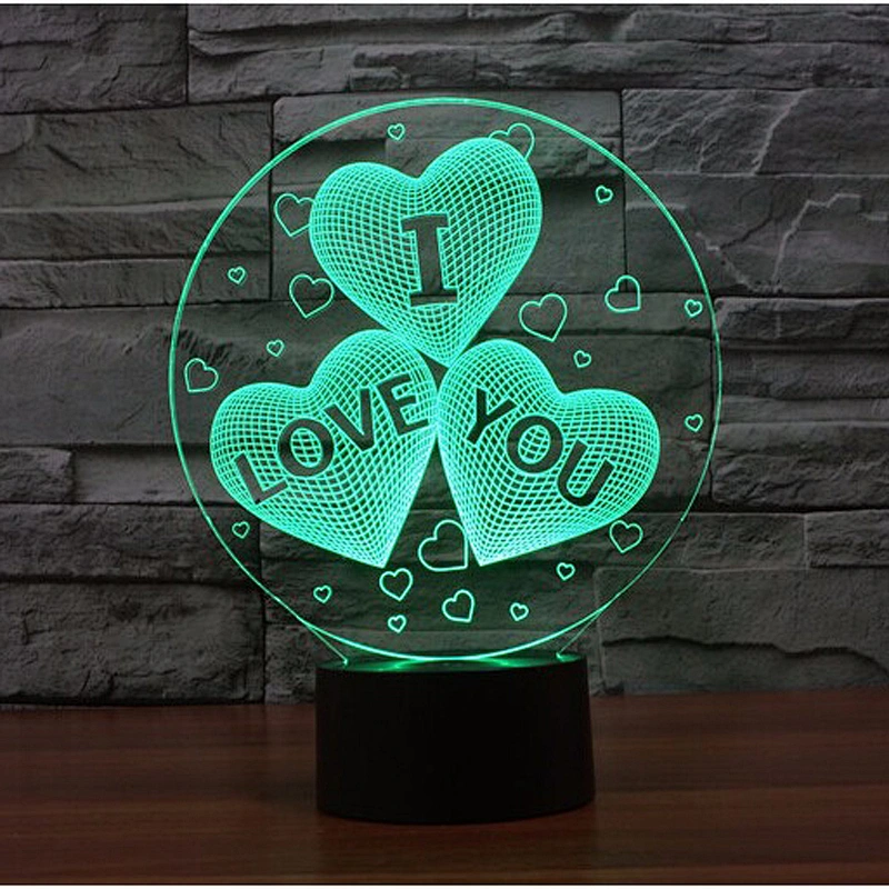 New Led Night Light valentines day gifts color changeable I Love You 3d Led Night Light