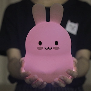Portable cute animal silicone night light colorful rechargeable night lamp for kids