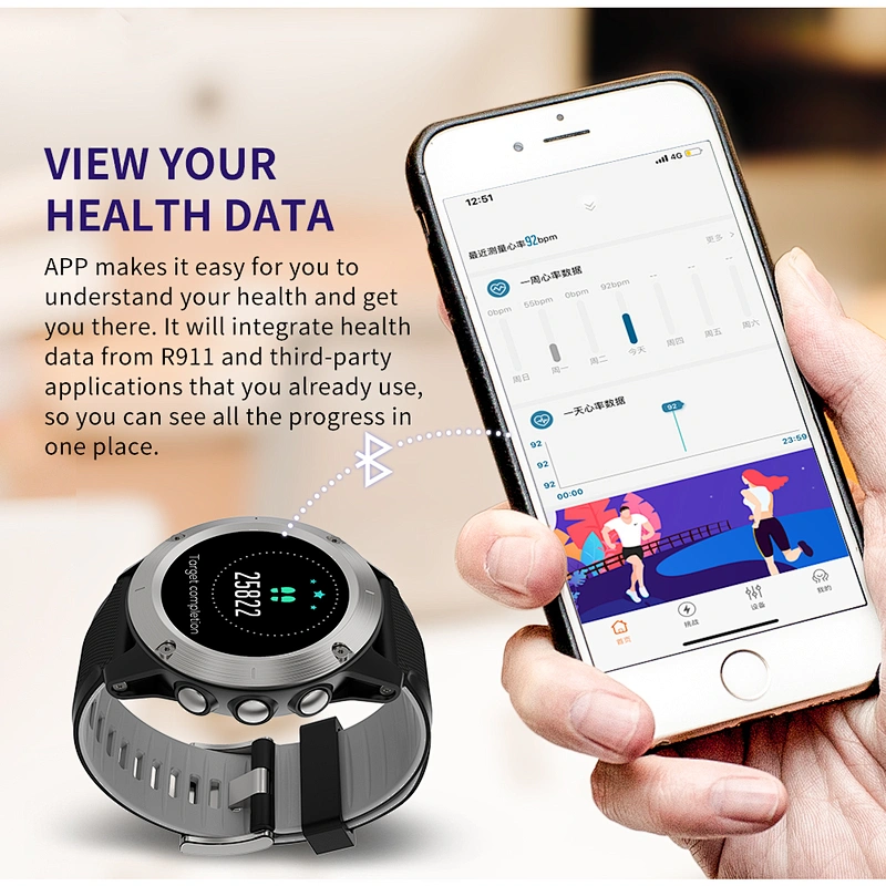 R911 multi-function smart watch sport fitness tracker with heart rate monitor