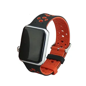Silicone Strap Universal Replacement Silicon Watch Bracelet Strap Band Two-tone Round Hole For Apple Watch Band 42mm 38mm