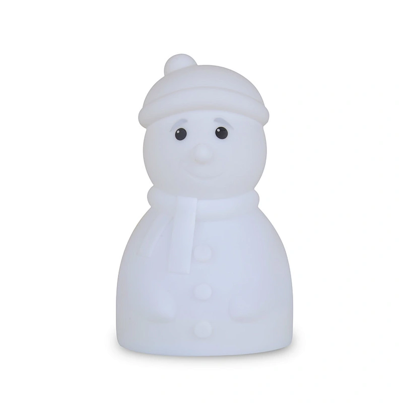 Custom Unique Silicone Snowman night light Colorful Gradient Baby Led Tap Night Light For Kids