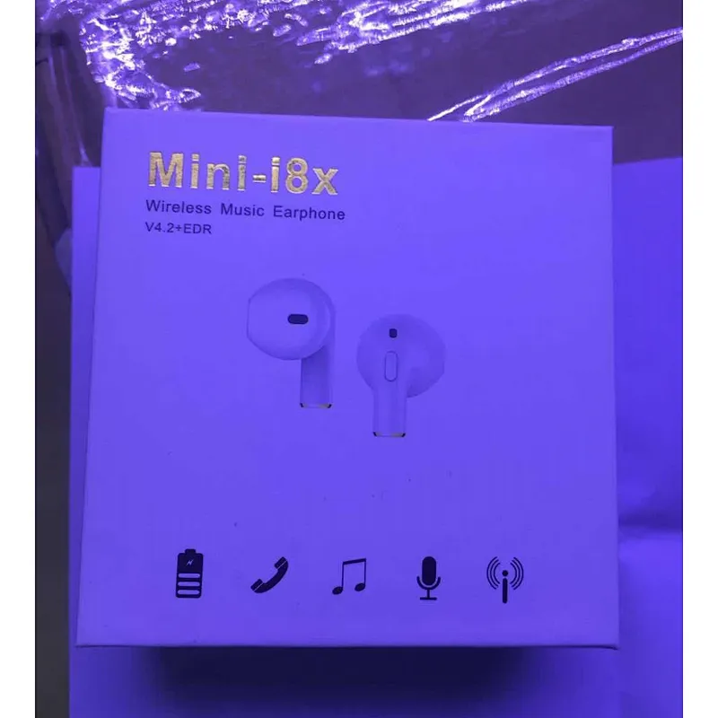 Amazon Hot Sale Android Mini I8X In Ear Stereo Bass Sport Earbuds Headphone Mobile Mono Wireless Blue tooth Earphone