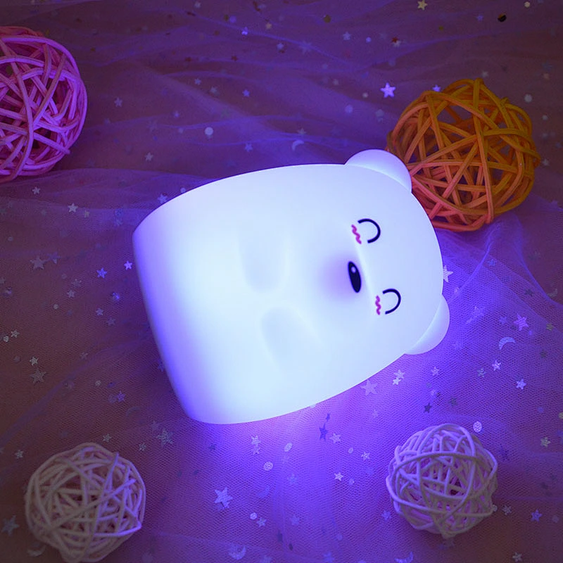 Creative silicone night light New product colorful baby night light kids sensor lamp for Christmas toy