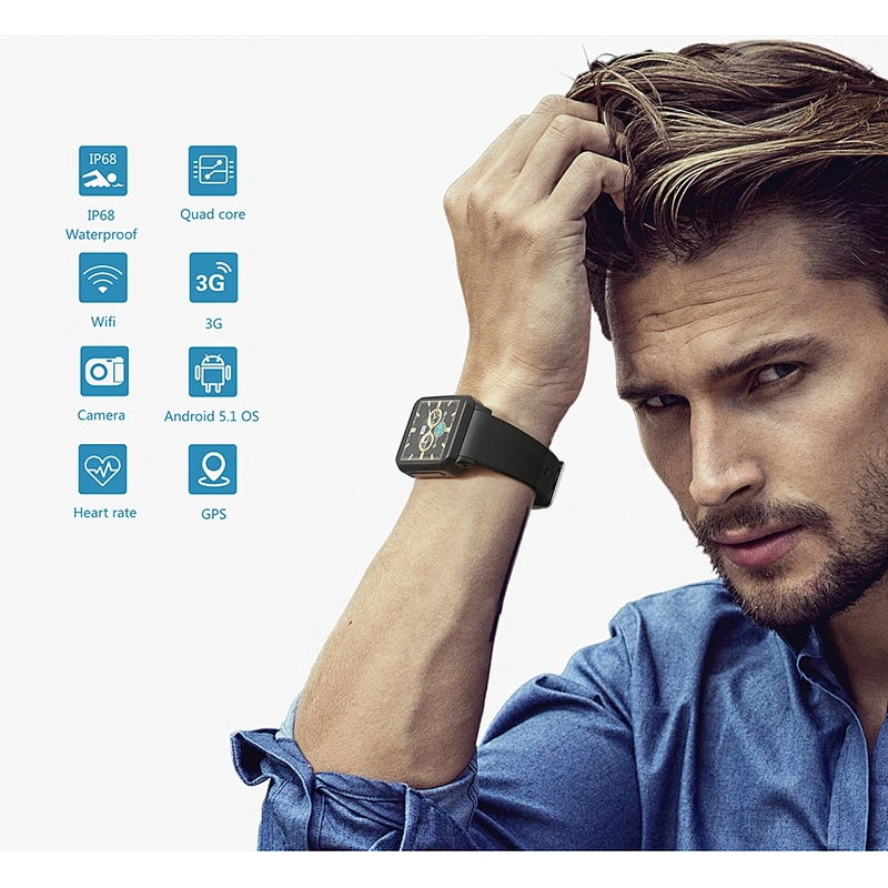 Fashion business style IP68 waterproof Remote Camera SIM Card 3G Wifi GPS KW06 fitness watches bulk