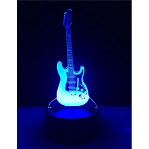 Hot selling 2019 New LED lamps creative 3D guitar shapt USB table acrylic lamp